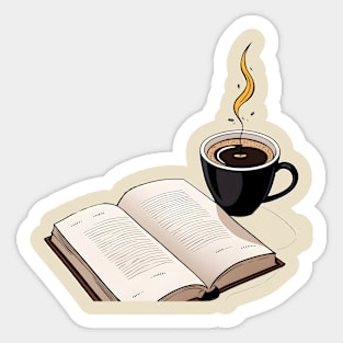 book and Coffee Sticker